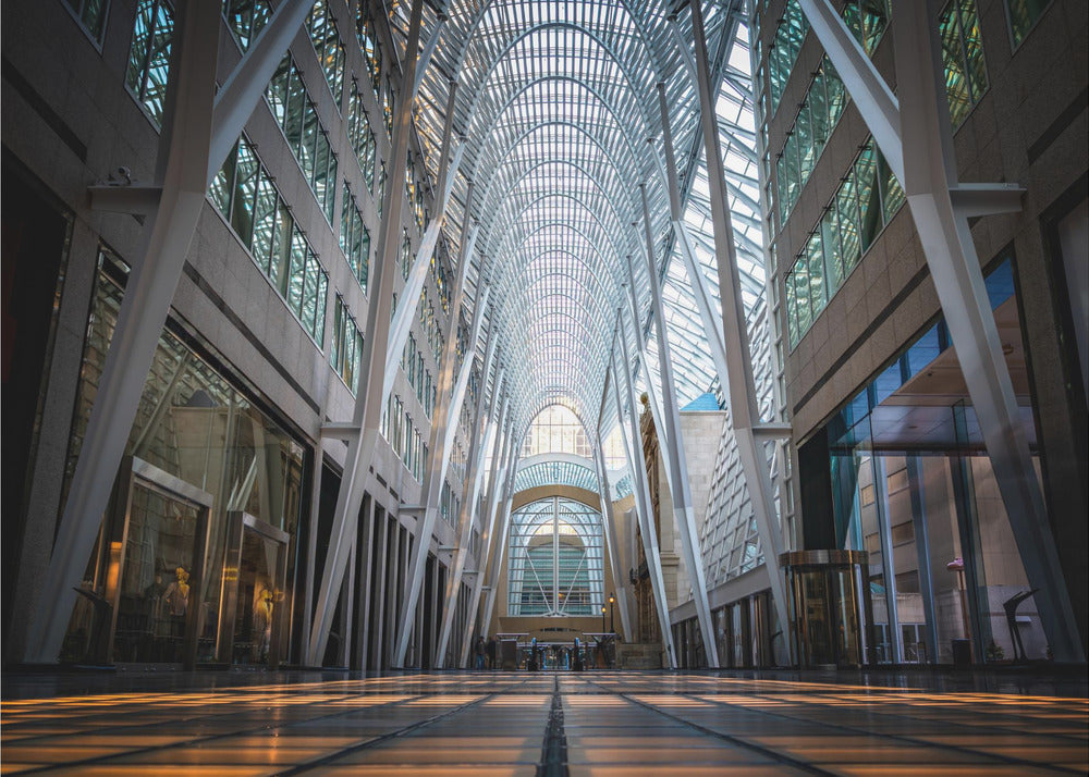 Wall art Brookfield Place, a poetic hymn of light & symmetry-48X36inches-Gallery Wrapped (Ready to Hang)