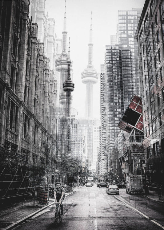 on the streets of Toronto Wall Artwork In Black Floating Frame