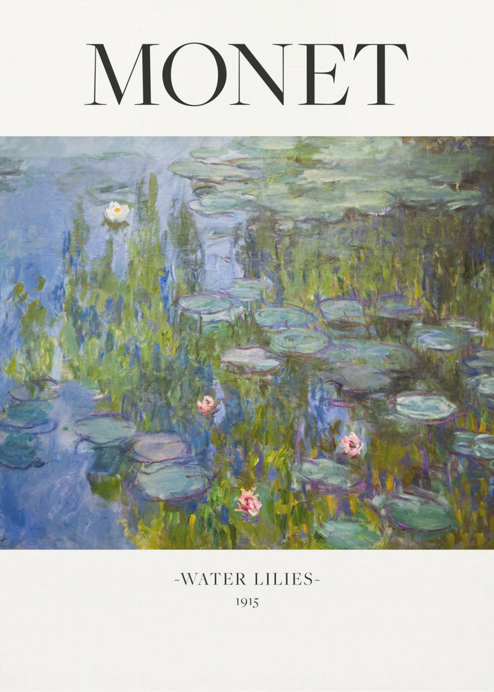 Water Lilies 1915 Monet Wall Artwork In Black Floating Frame