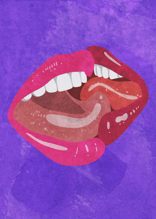 Kissing Wall Artwork In Black Floating Frame