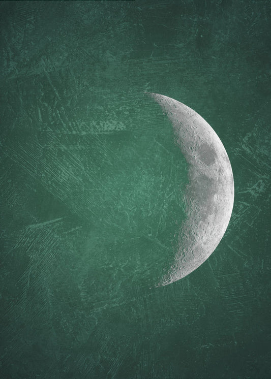 Jade Moon No5 Wall Artwork In Black Floating Frame