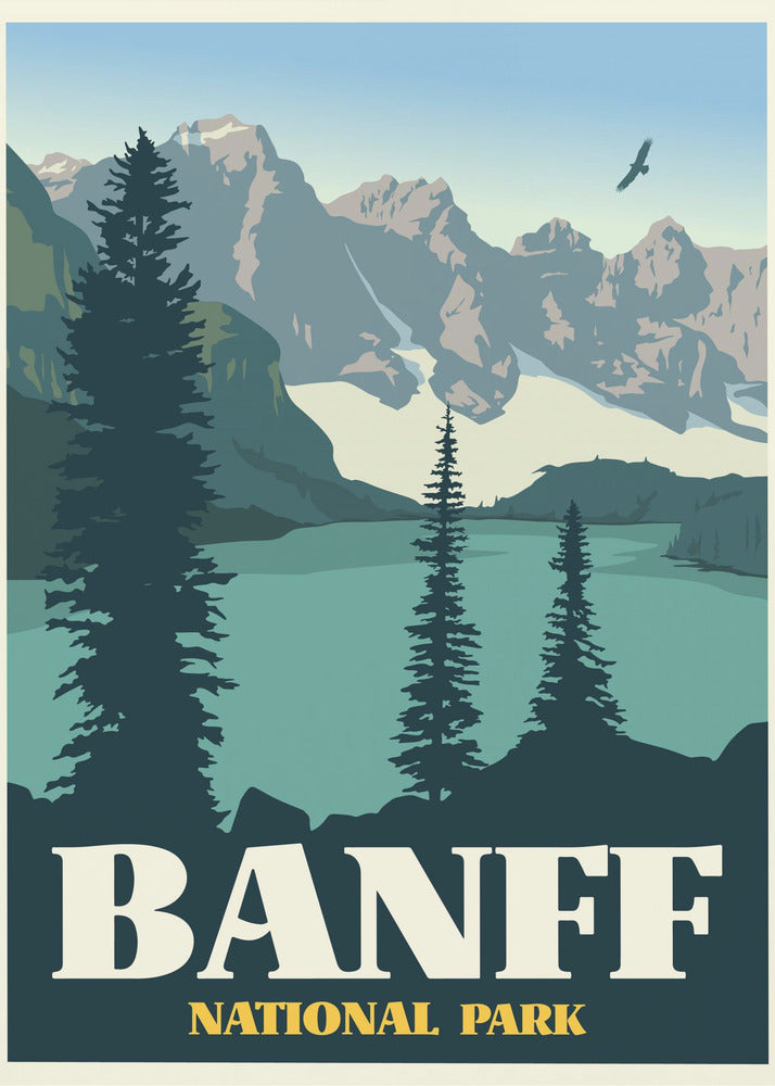 Wall art Banff National Park Travel Print-24X36inches-In Black Floating Frame