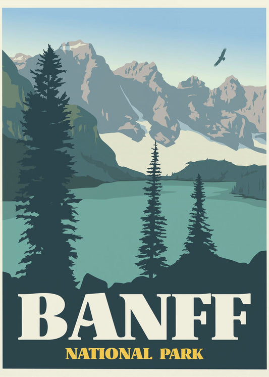 Wall art Banff National Park Travel Print-24X36inches-In Black Floating Frame