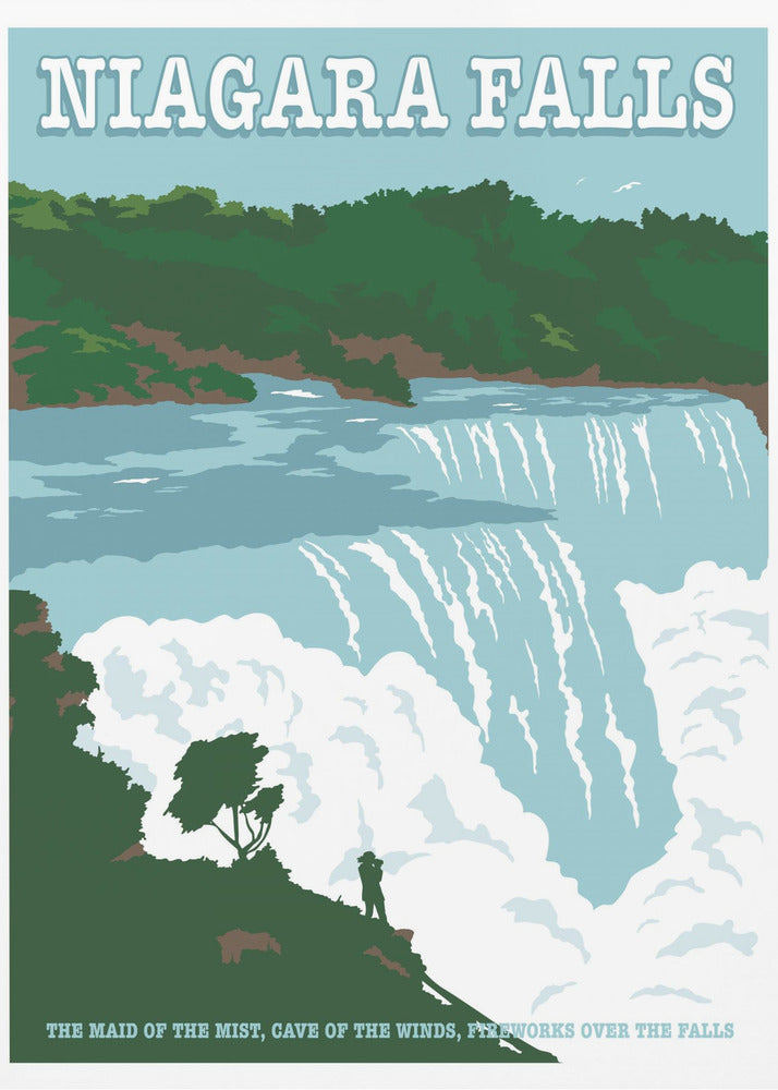 Wall art Niagara FallsTravel Print-24X36inches-In Black Floating Frame