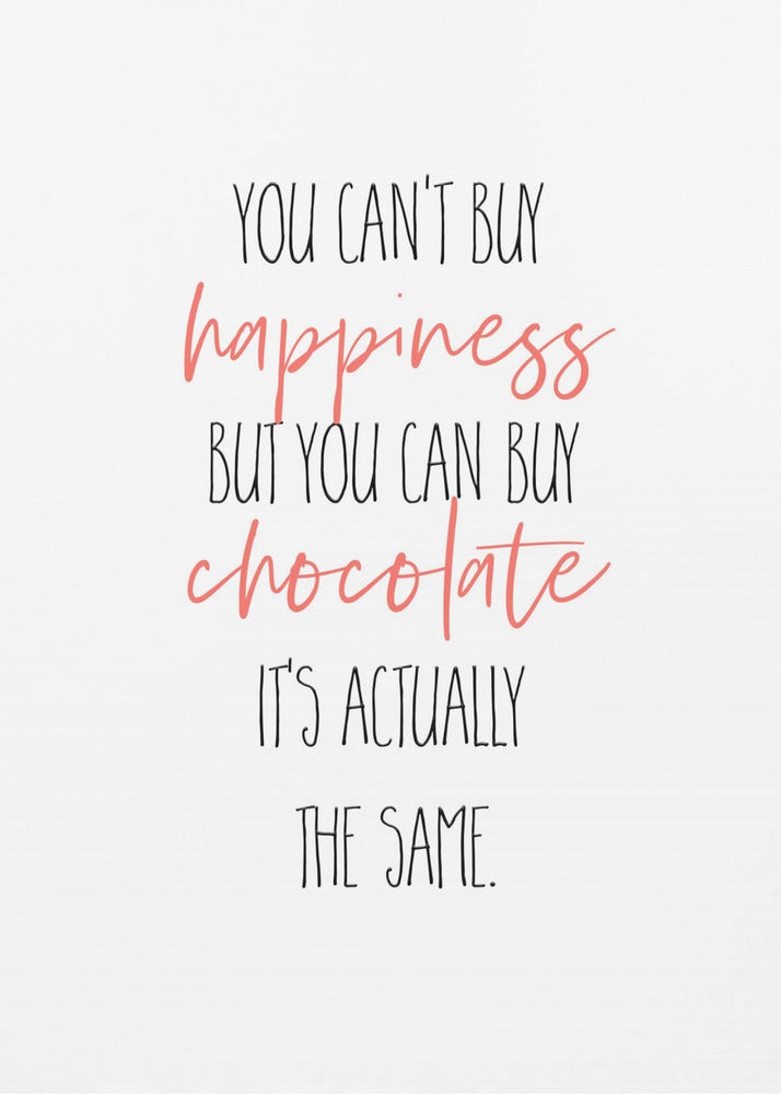 canvas prints YOU CAN’T BUY HAPPINESS – BUT CHOCOLATE24X36inches- Black Frame