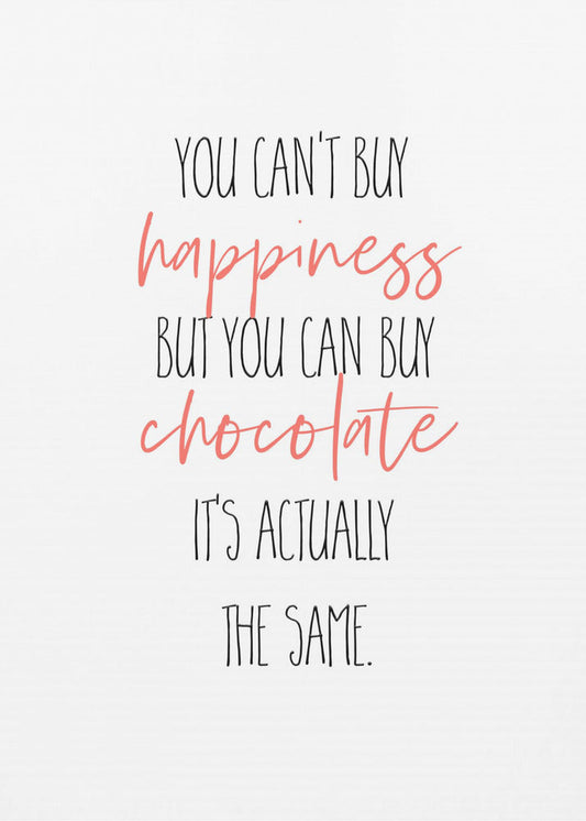 canvas prints YOU CAN’T BUY HAPPINESS – BUT CHOCOLATE24X36inches- Black Frame