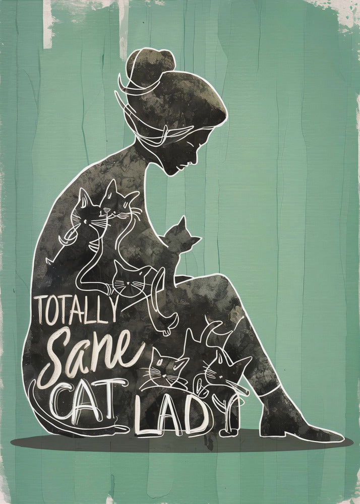 canvas prints Totally Sane Cat Lady24X36inches- Black Frame