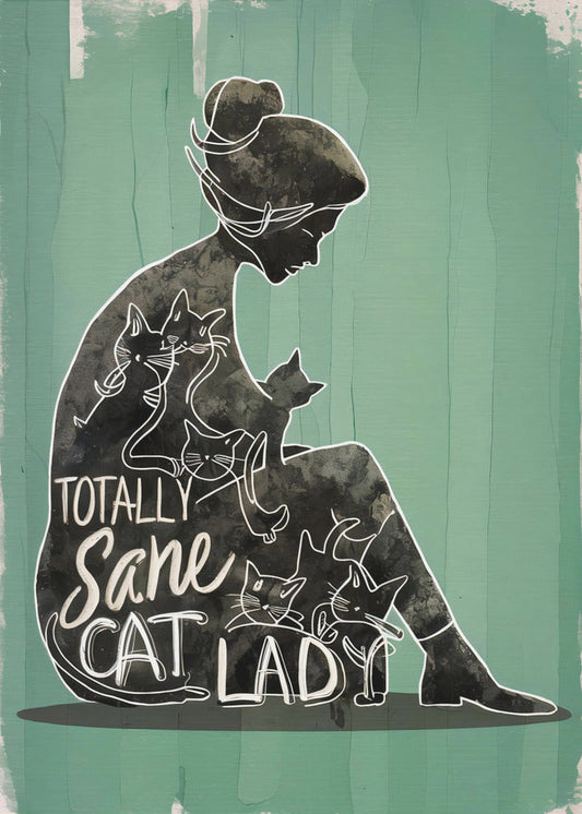 canvas prints Totally Sane Cat Lady24X36inches- Black Frame