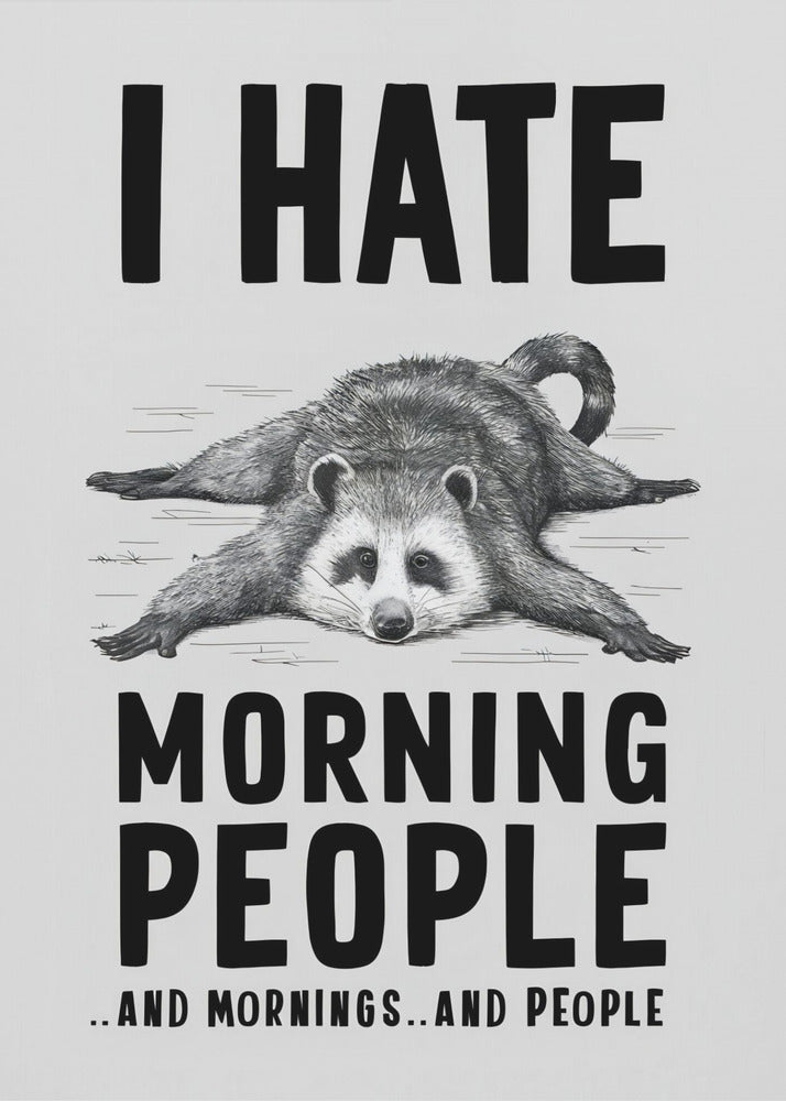 canvas prints I Hate Morning People24X36inches- Black Frame