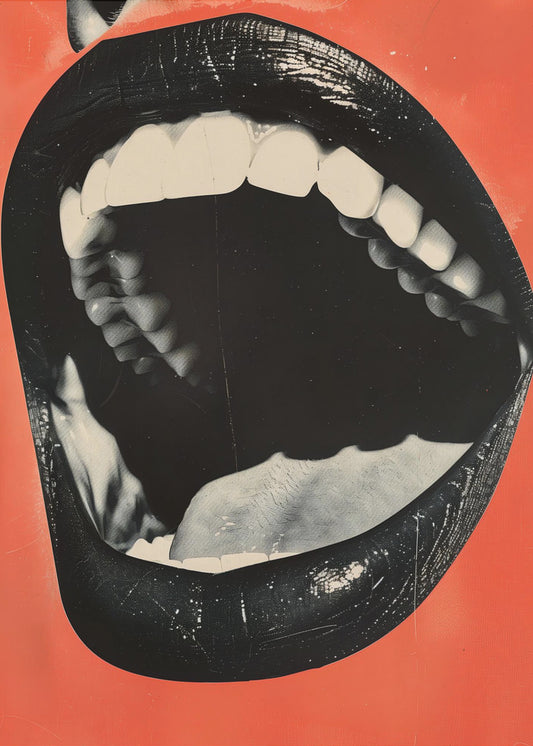 The Mouth Wall Artwork In Black Floating Frame