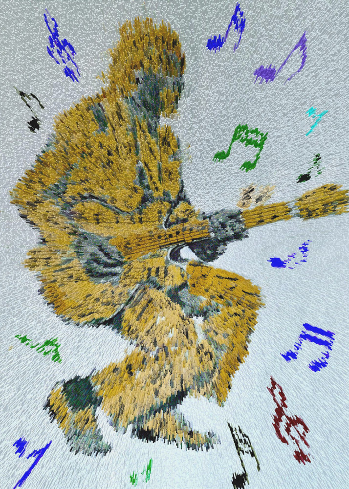 Guitarist Music Notes Wall Artwork In Black Floating Frame