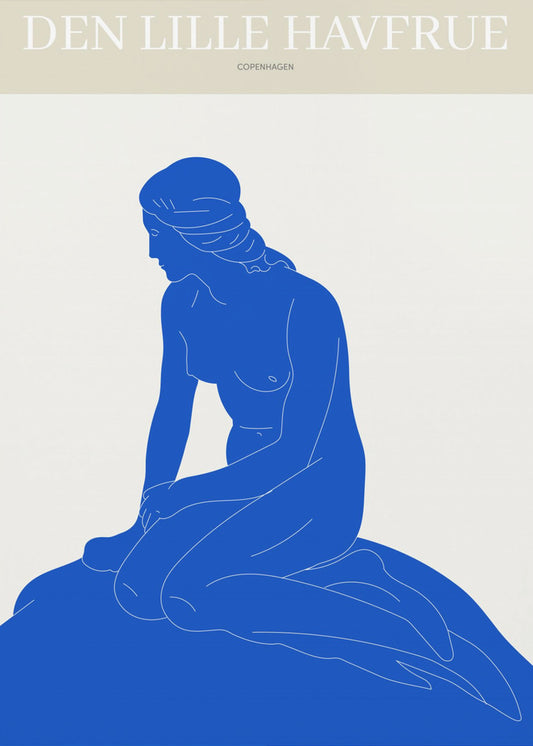 Den lille havfrue Wall Artwork In Black Floating Frame