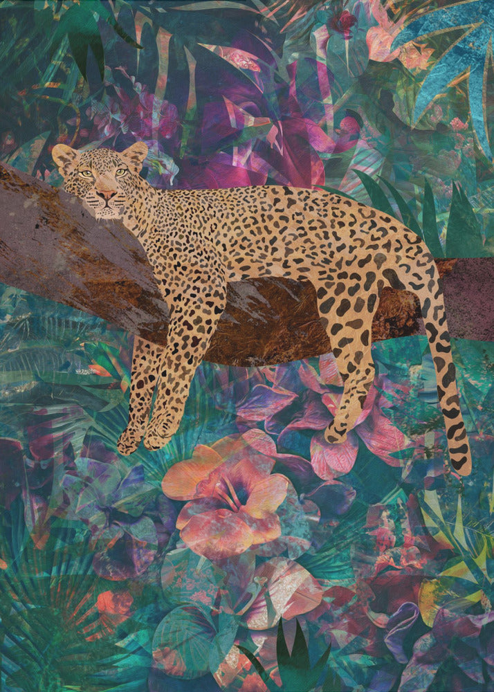 Artwork Leopard Jungle2 0224X36inches- Black Frame