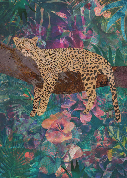 Artwork Leopard Jungle2 0224X36inches- Black Frame