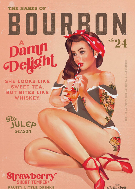 Babes of Bourbon Vol 22 Vintage Pinup Girl Drinking A Cocktail