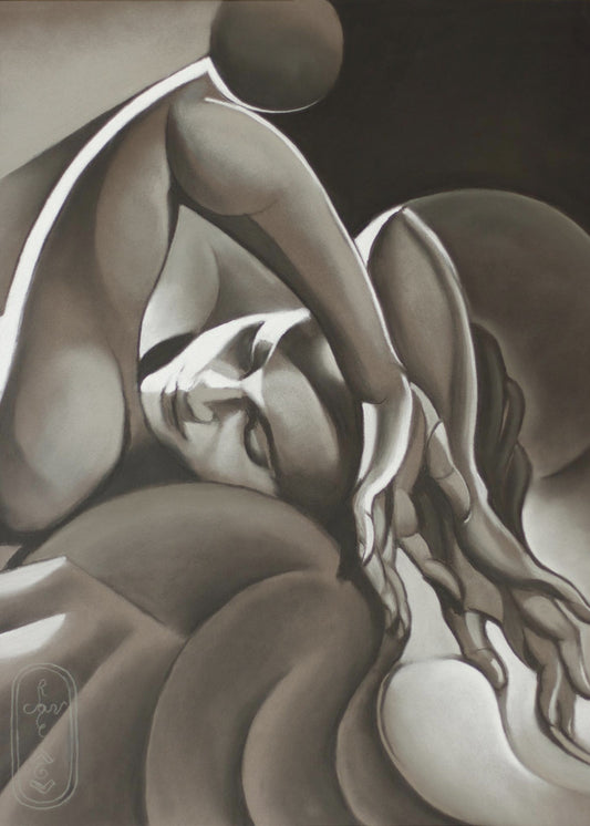 Flow of Life - 18-07-24 Wall Artwork In Black Floating Frame