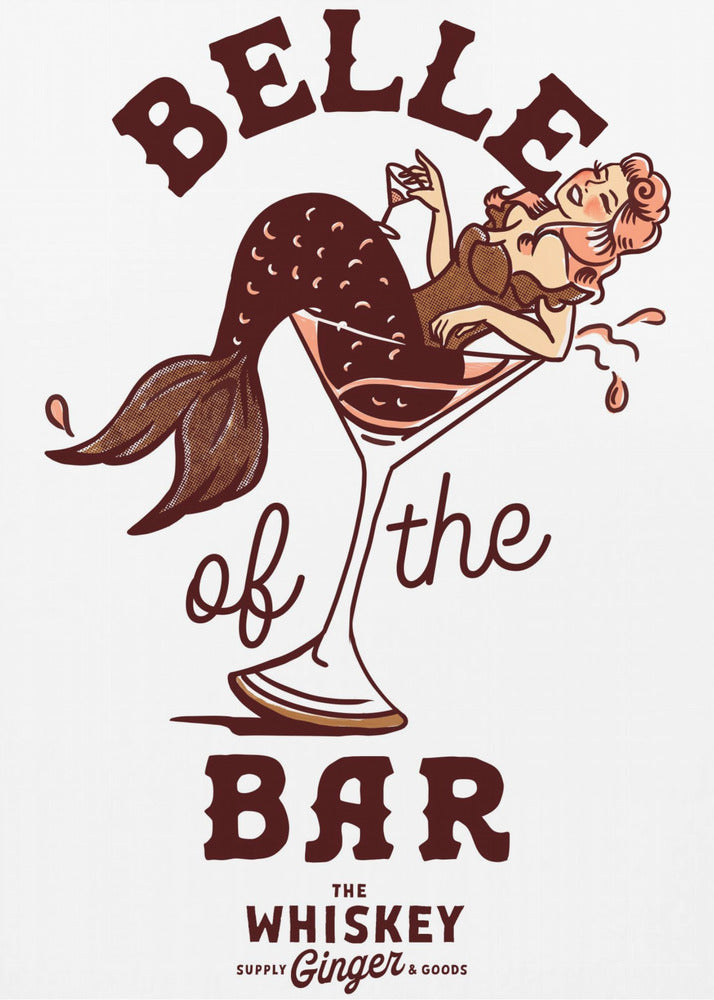 canvas prints Belle Of The Bar Mermaid Pin Up Art24X36inches- Black Frame