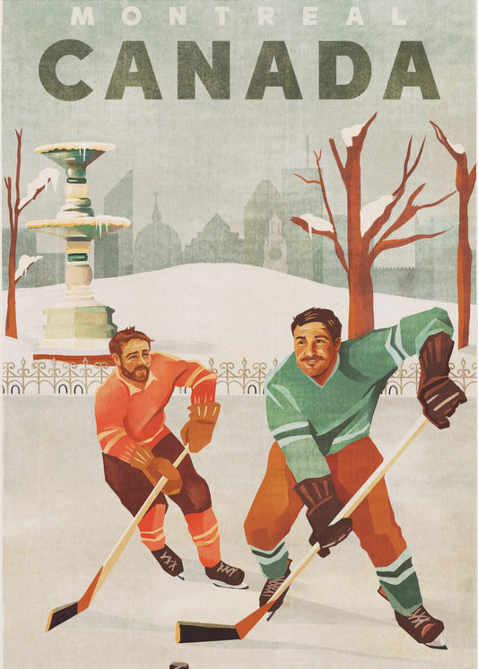 Montreal Canada Pond Hockey Guys Wall Artwork In Black Floating Frame