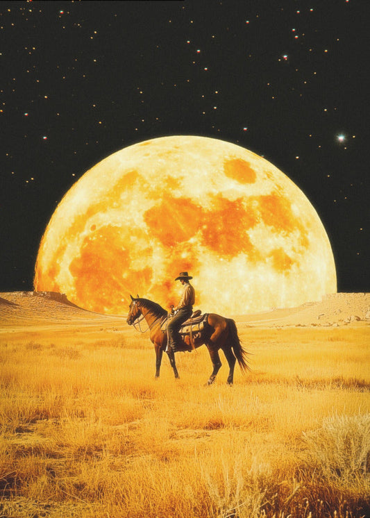 Artwork Lunar Cowboy24X36inches- Black Frame