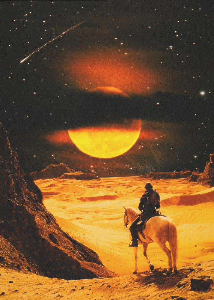 Artwork Western Space Adventure24X36inches- Black Frame