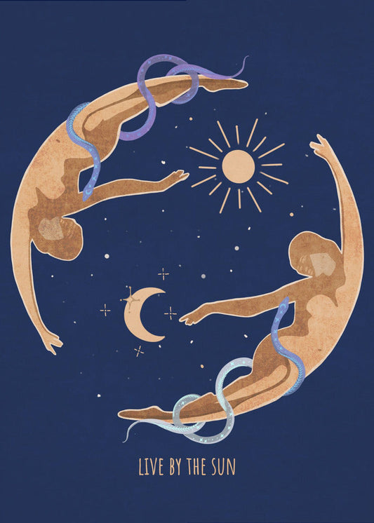 canvas prints Spiritual Feminine Energy, Sun, Moon, Snake, Venus..24X36inches- Black Frame