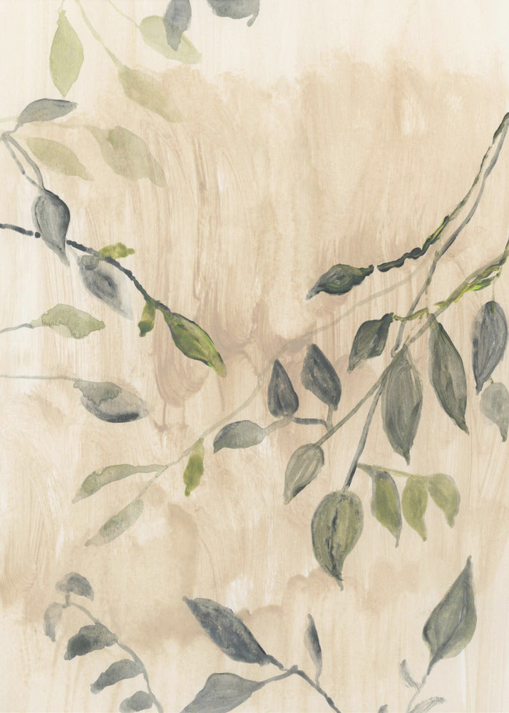 Artwork- Colour Washed Leaves No2-16X20inches-In Black Floating Frame