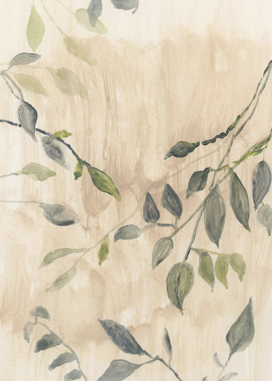 Artwork- Colour Washed Leaves No2-16X20inches-In Black Floating Frame