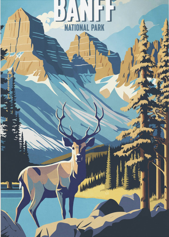 Wall art Banff National Park-24X36inches-In Black Floating Frame