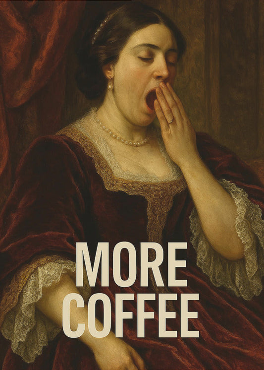 canvas prints Yawning for Coffee24X36inches- Black Frame