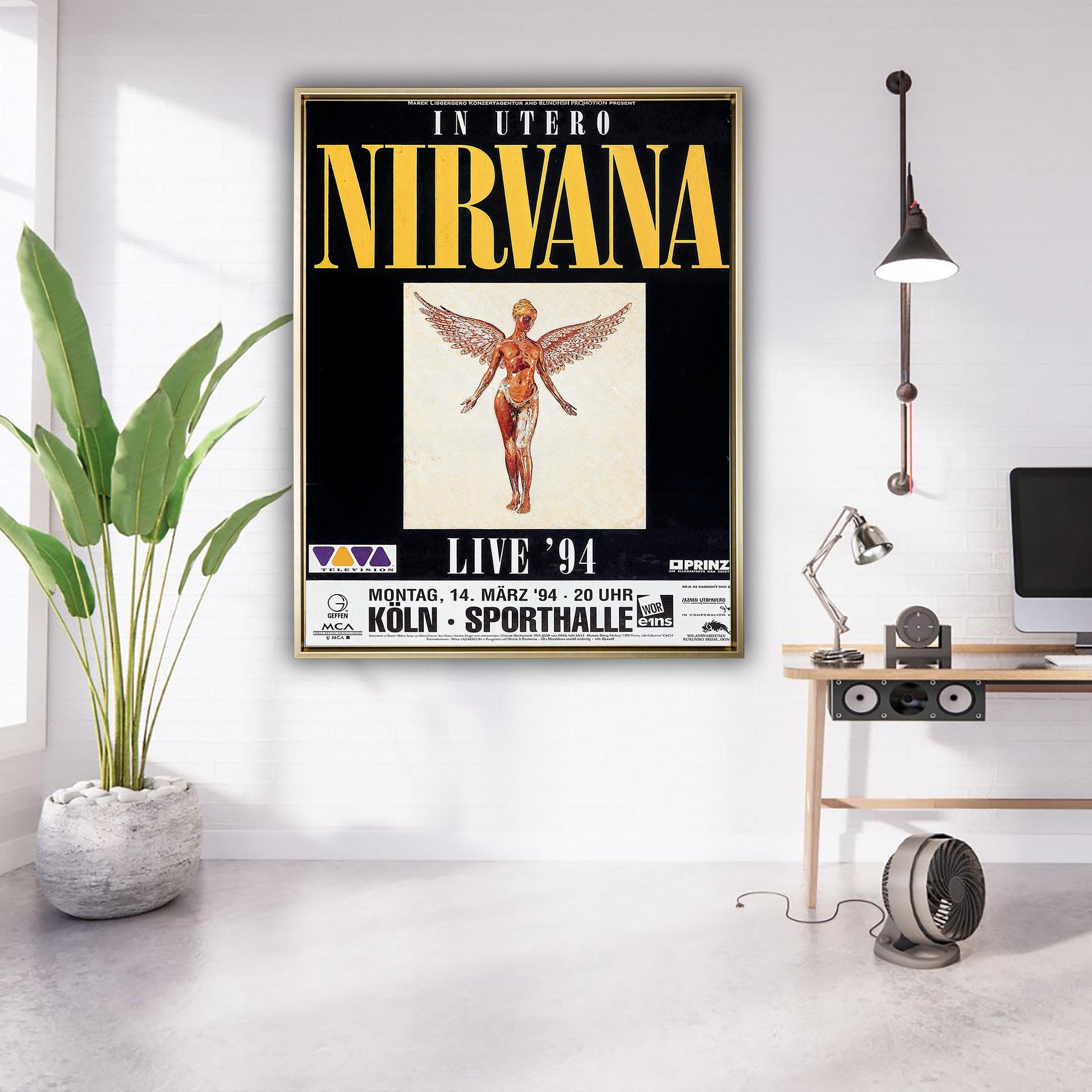 sample vintage nirvana poster with frame