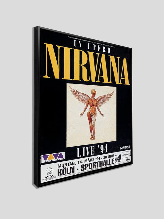 sample vintage nirvana poster with black frame