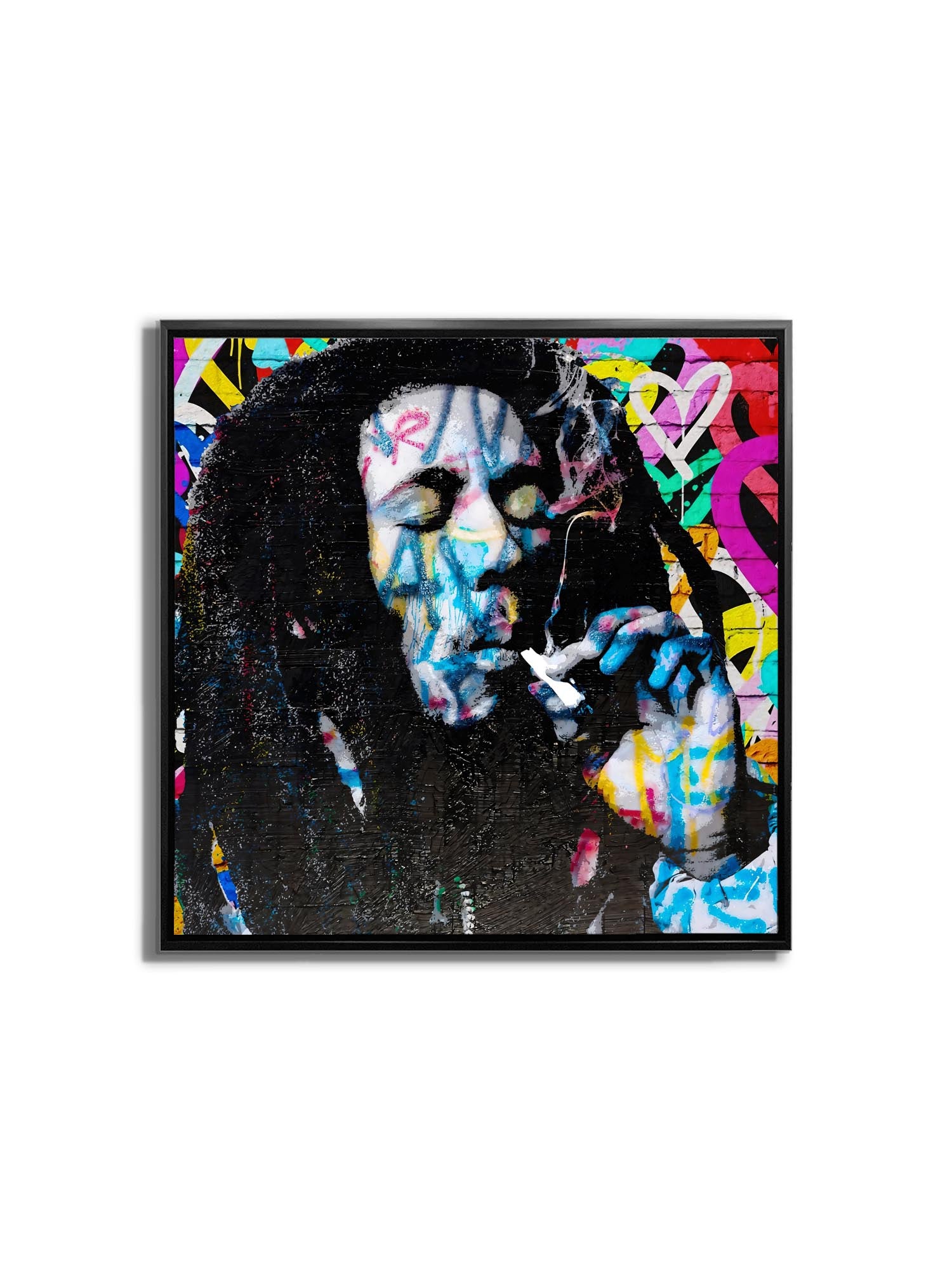 wall art bob marley in black frame