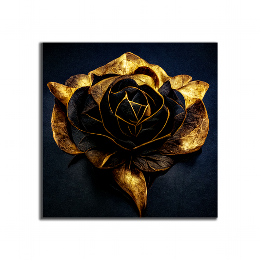 Canvas Print-Black and Gold Flower-Wall Art