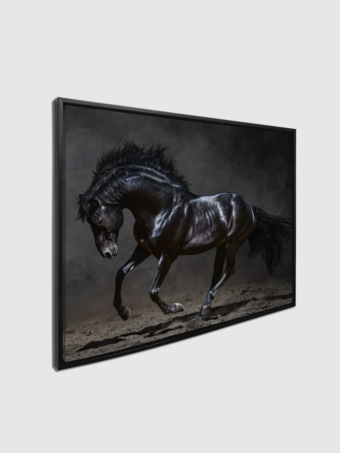 Black Majestic Horse - Wildlife Canvas Art - Diamond varnish