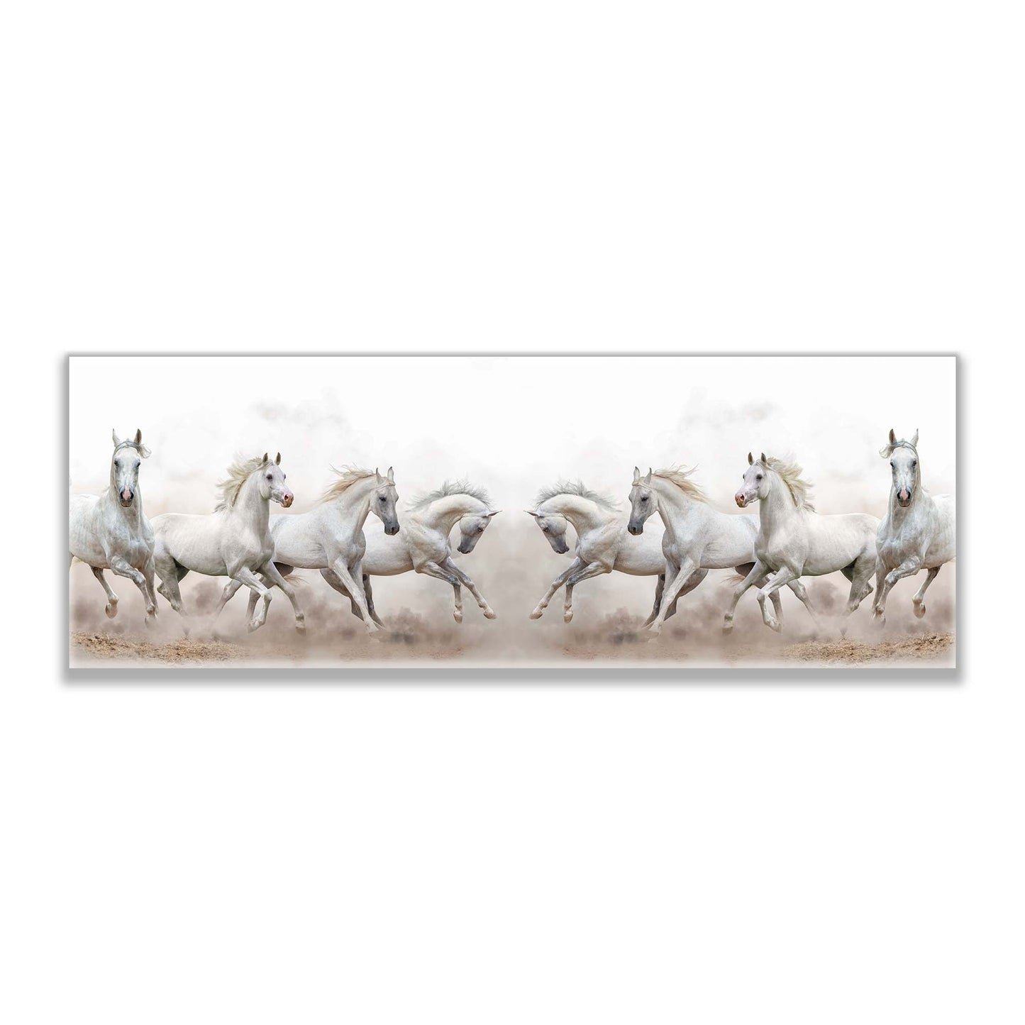 Wildlife Canvas-Arabian Horses White Sky-Wall Art