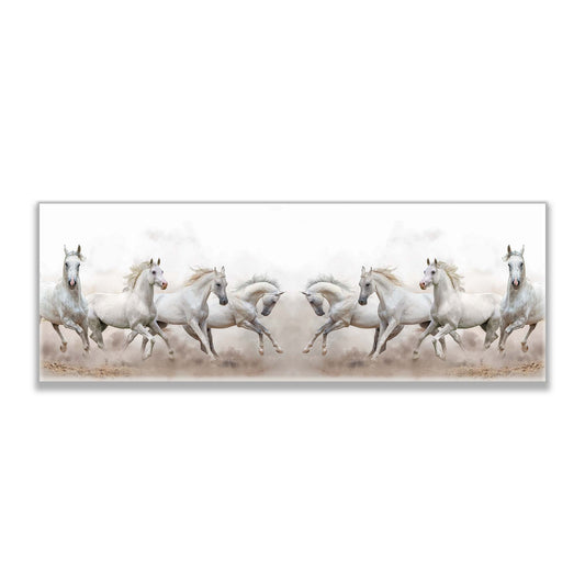 Wildlife Canvas-Arabian Horses White Sky-Wall Art