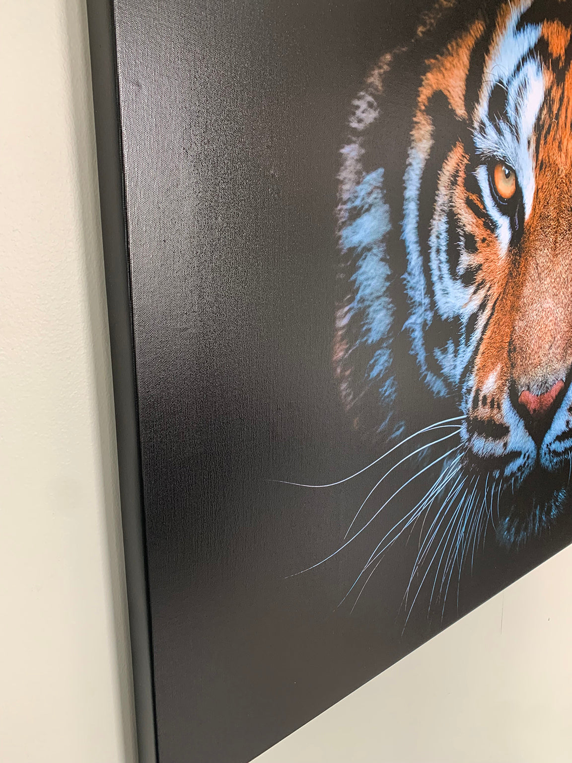 Tiger Head-Wildlife Canvas Art - Hand applied gold varnish