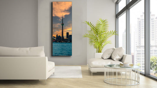Green CN Tower Toronto Skyline- Canvas Wall Decor
