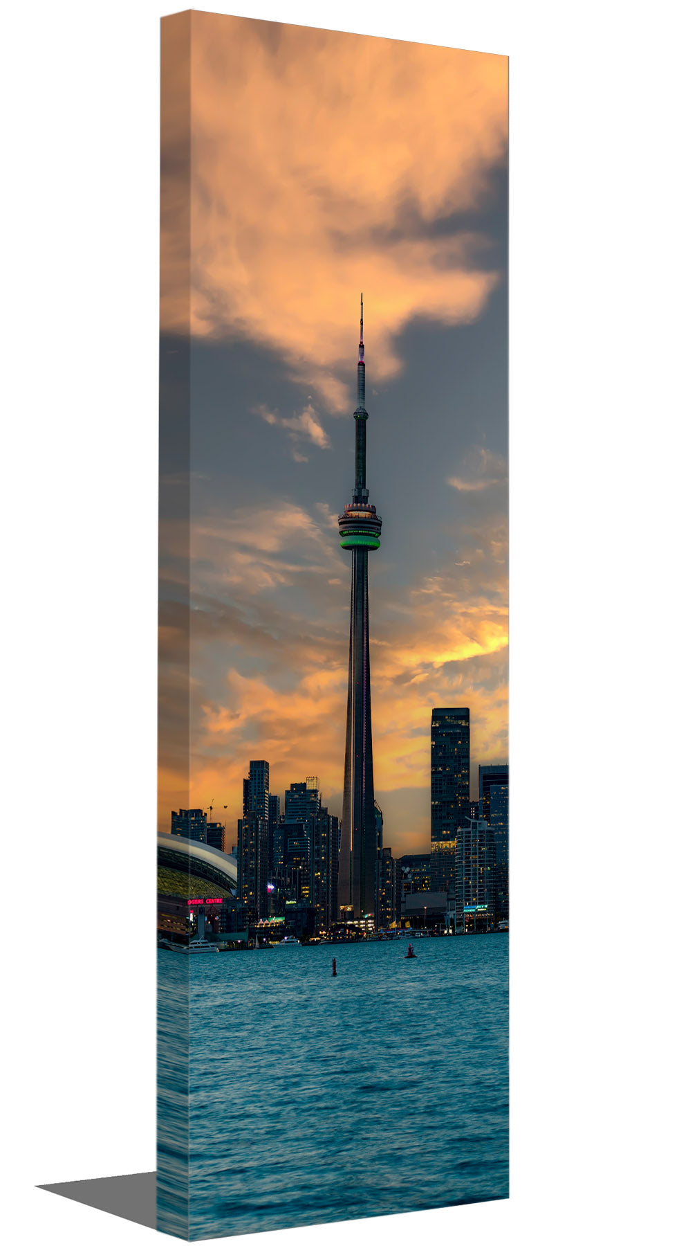 Green CN Tower Toronto Skyline- Canvas Wall Decor