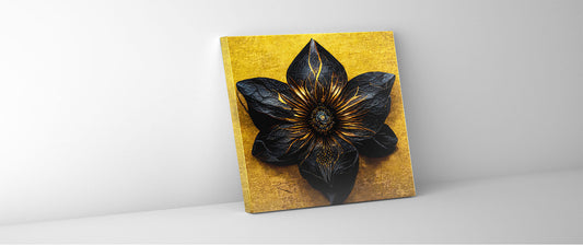 Canvas Print- Black Flower- Wall Art