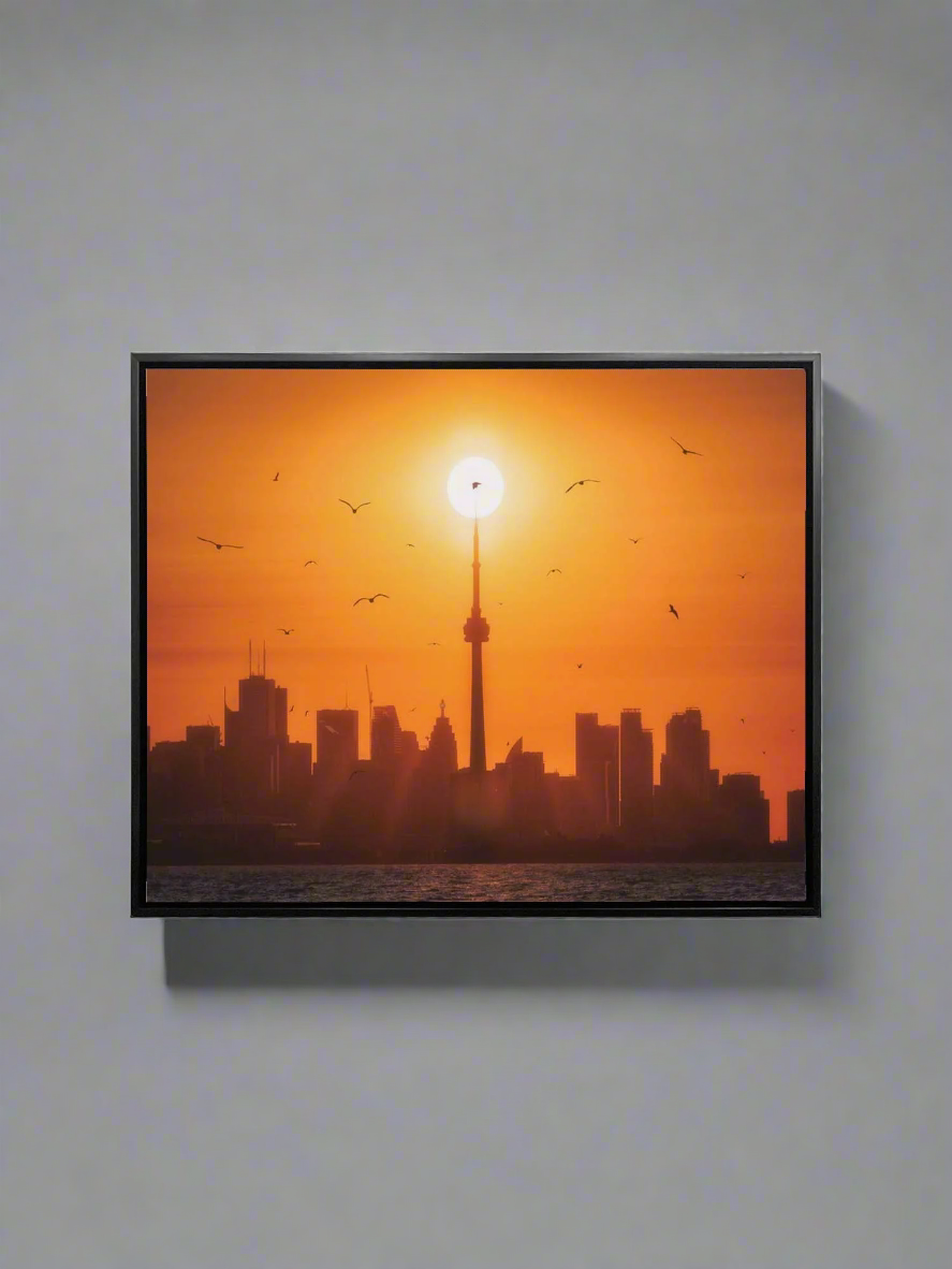 Sun Rising Behind Toronto Canvas Print