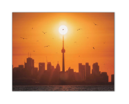 Sun Rising Behind Toronto Canvas Print