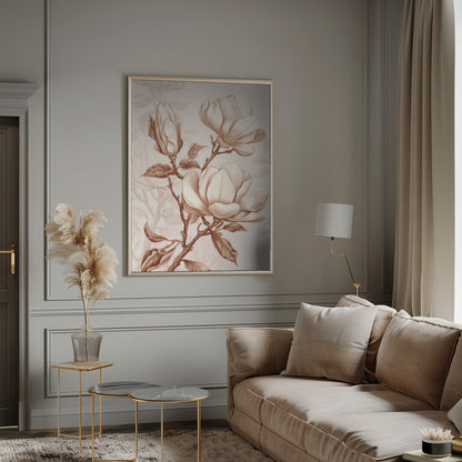  Beige Flowers 1 Wall Artwork 0