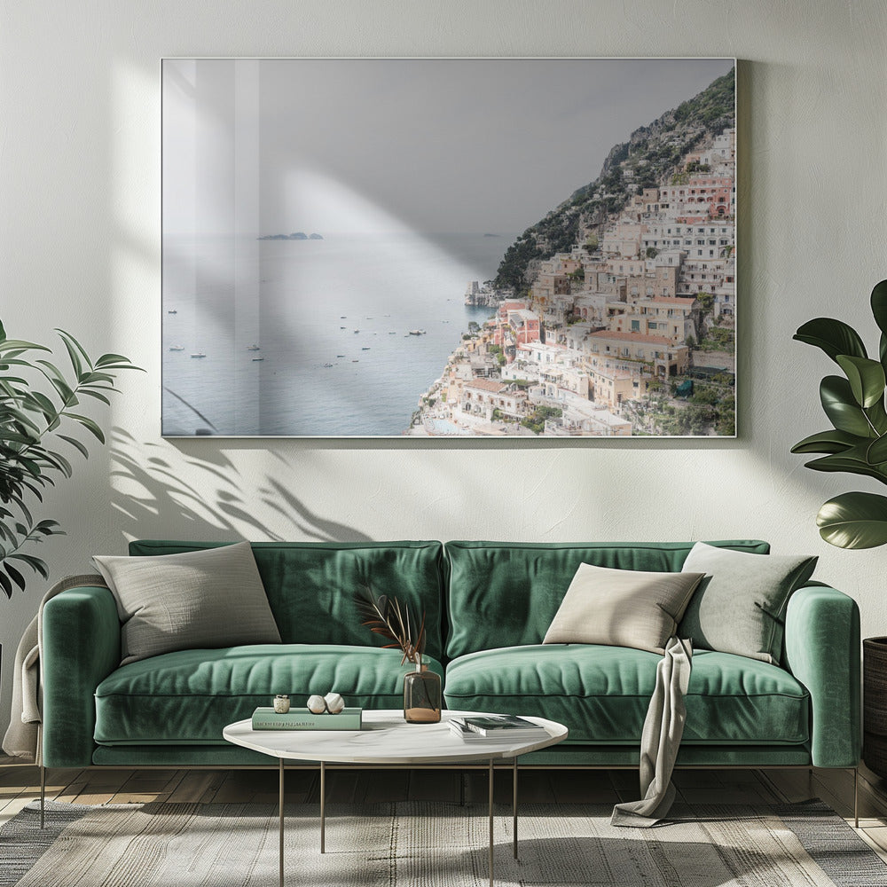 Artwork Positano at the Amalfi Coast20X16inches- White Frame