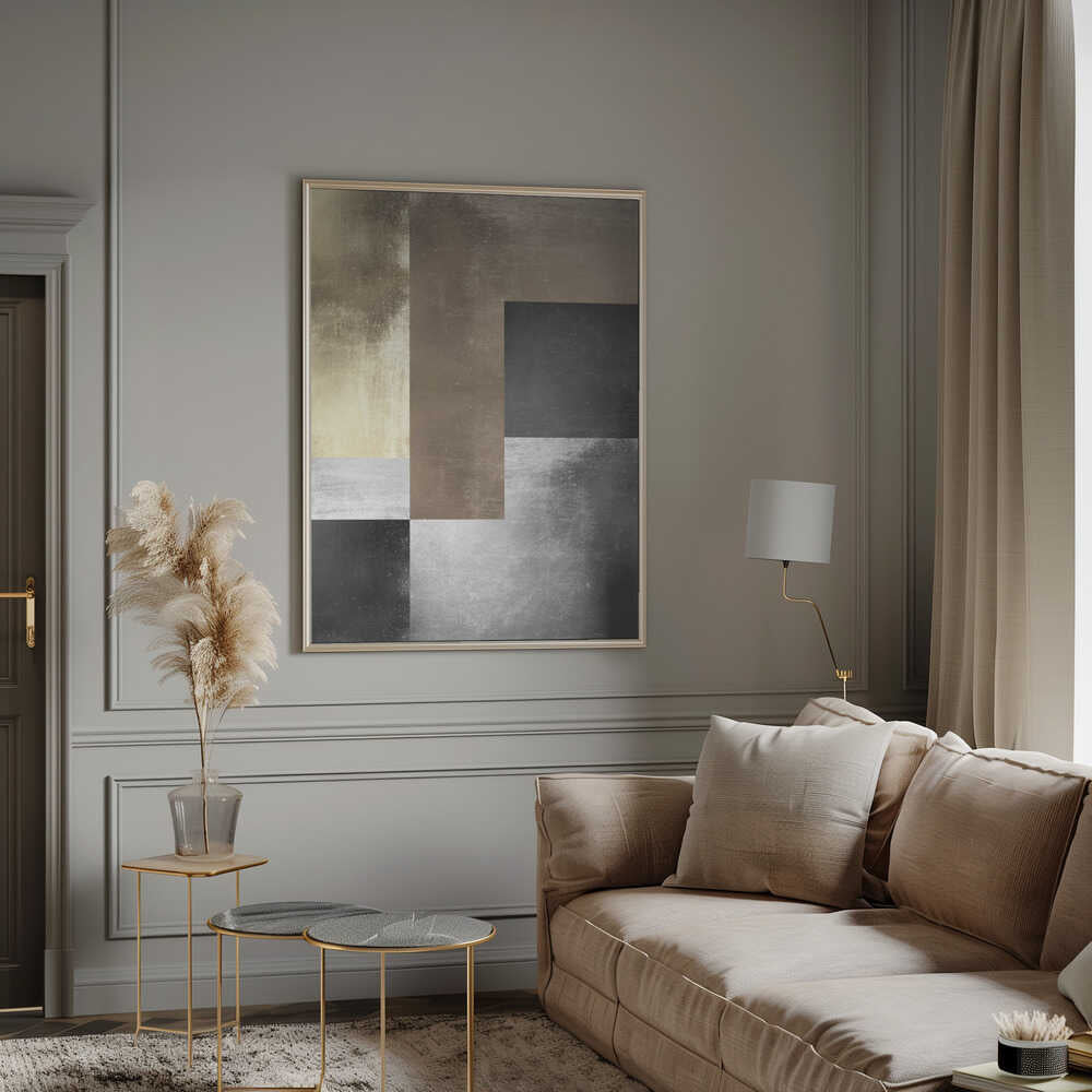 Wall art Gold and silver textures 4