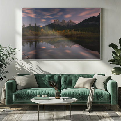 Wall art Three Sisters and A Little Brother-20X16inches-In White Floating Frame