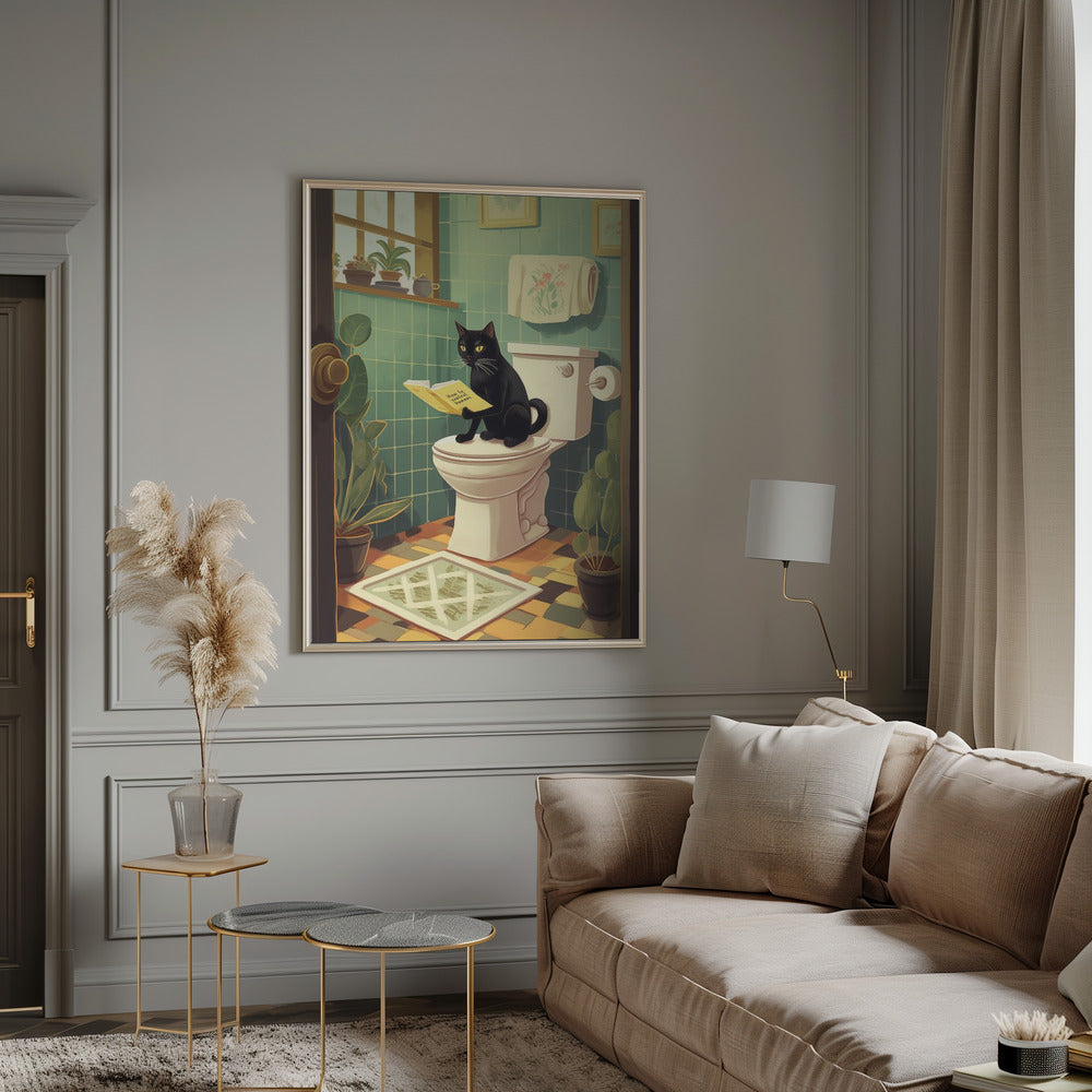 canvas prints Toilet Catinches- 