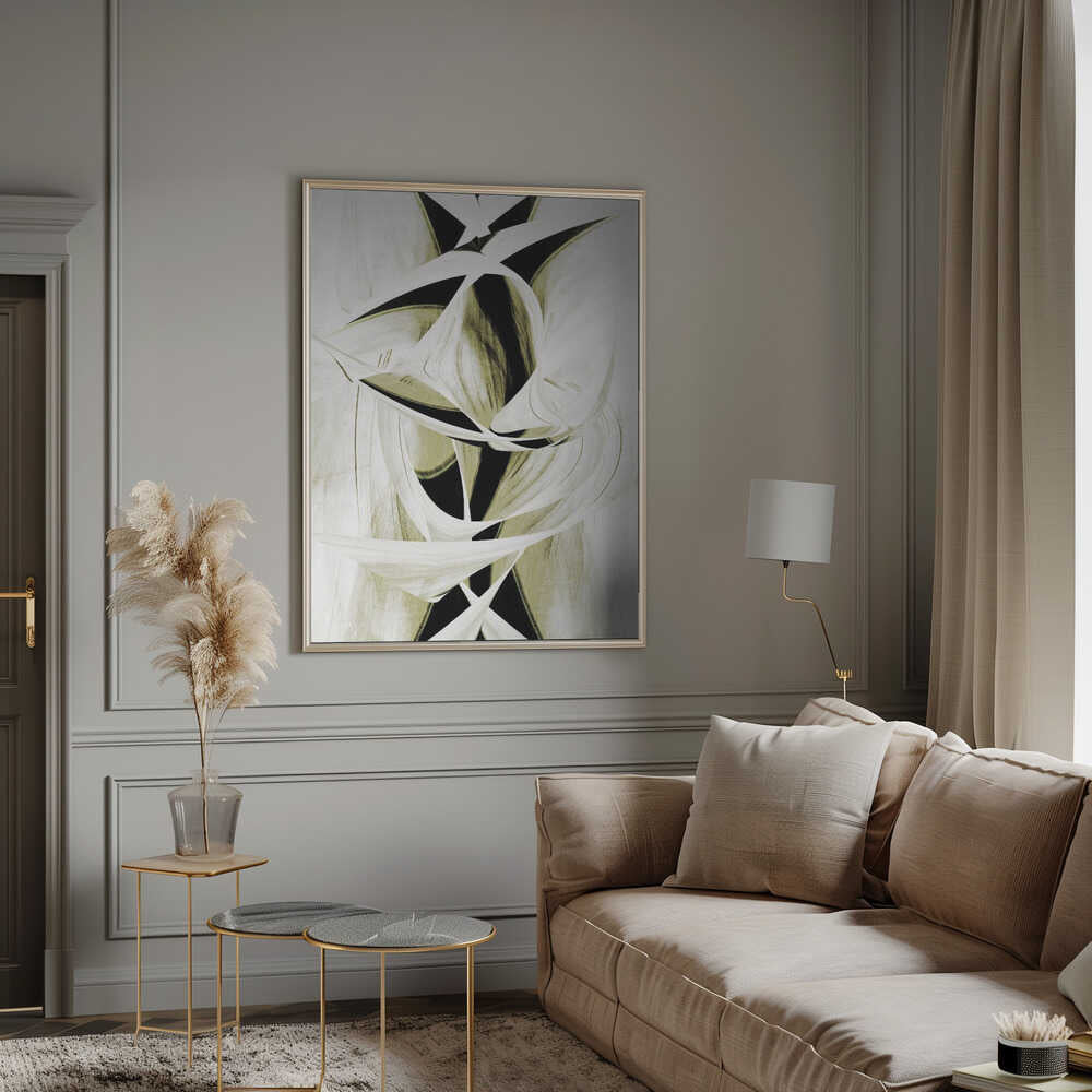 Wall art  Intertwined Shapes And Monochromatic Tones
