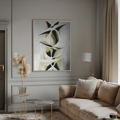 Wall art  Intertwined Shapes And Monochromatic Tones