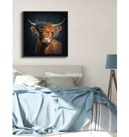 Nature Wall Art-The Bison and Flowers-Canvas Print